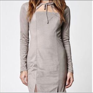 Kendall & Kylie Brushed Suede Taupe Dress Size S
